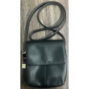 Nine West Black Faux Leather Crossbody Shoulder Bag with Keychain NWOT